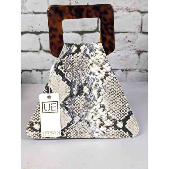 Urban Expressions Handbags - URBAN EXPRESSIONS Novelty Chic Faux-Reptile Triangle Bag Vegan NEW